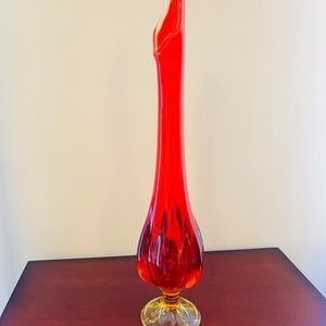 Vintage Viking Glass mid Century Modern Swung Vase